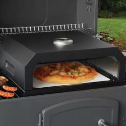GRILLFEST Tabletop Wood-fired Outdoor Pizza Oven Black with Pizza Stone