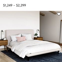 West Elm King Sized Bedframe with headboard and Mattress