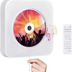 Portable CD Player with Bluetooth, Qoosea Wall Mountable CD Players Music Player Home Audio Boombox with Remote Control FM Radio Built-in HiFi Speaker