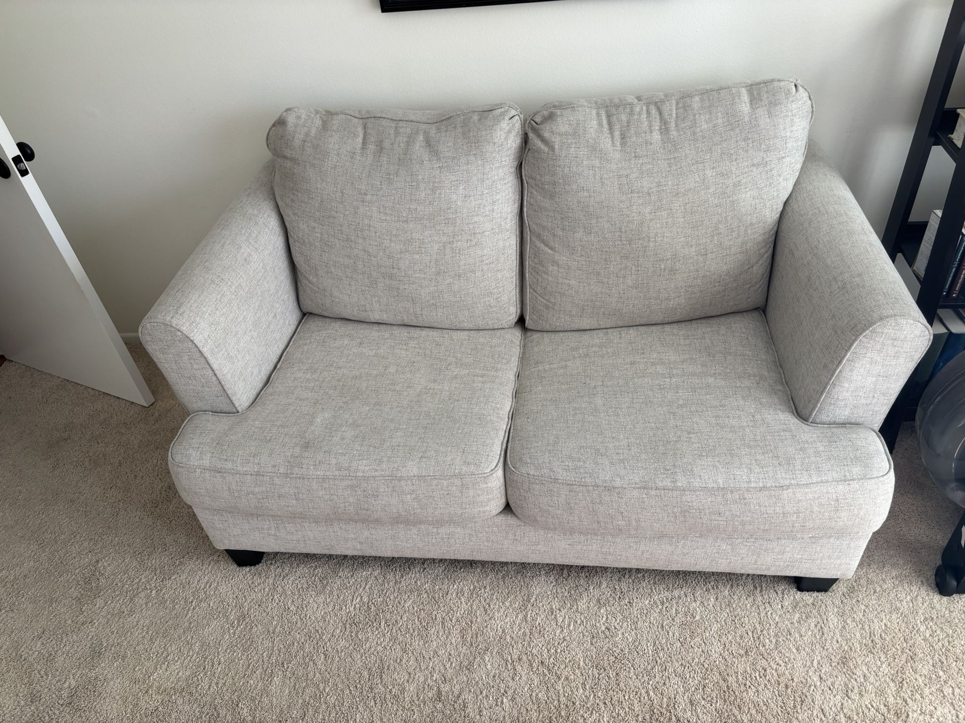Grey loveseat couch