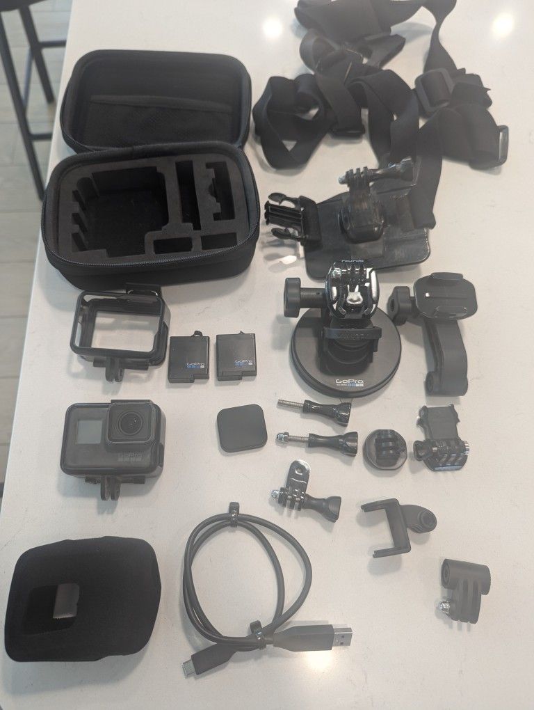 GoPro Hero6, 2 Batteries, Suction Cup And Chest Mount