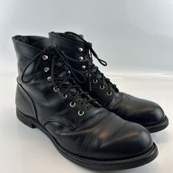 Red Wing 8084 Iron Ranger Black Leather Boots Size 13D Vibram Oil Resistant