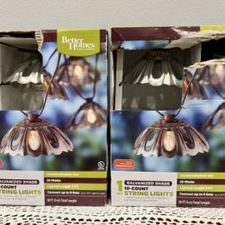 2 New Sets of Better Homes & Gardens Galvanized 10-Count String Lights - $25.00 for Both