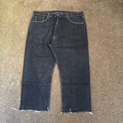Dark Wash Denim Jeans Cut-Off Shorts