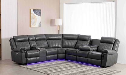 3 recliners sectional PU Leather - NEW IN THE BOX