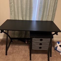 Olympic 48in. Rectangle Black 3-Drawer Desk