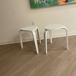 Small Stool In White