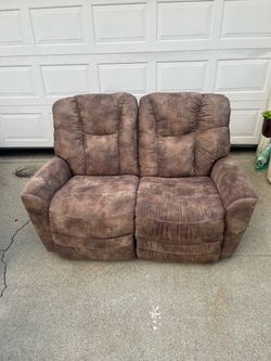 Suede Recliner Love Seat Couch