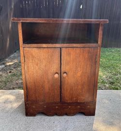 Vintage Solid Wood Record Player Stand
