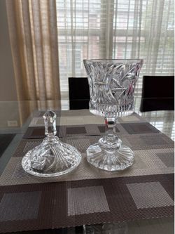 Vintage Brilliant Cut Crystal Covered Candy Dish - Excellent Condition