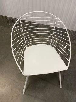Brand New White Metal Chair • Indoor/Outdoor • Firm and very comfortable