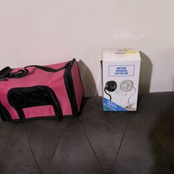 SOLD Small Animal Carrier.  Battery Clip  On Fan. 5.00