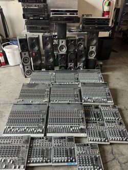 Lot Of Bunch Of Audio Equipment Mixer Speakers Amps M-Audio  