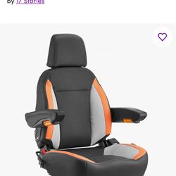 Universal Forklift Seat, Tractor Seat with Adjustable Back, Armrest, Headrest & Safety Belt, Secure Tractor Seat with Micro Switch, Black