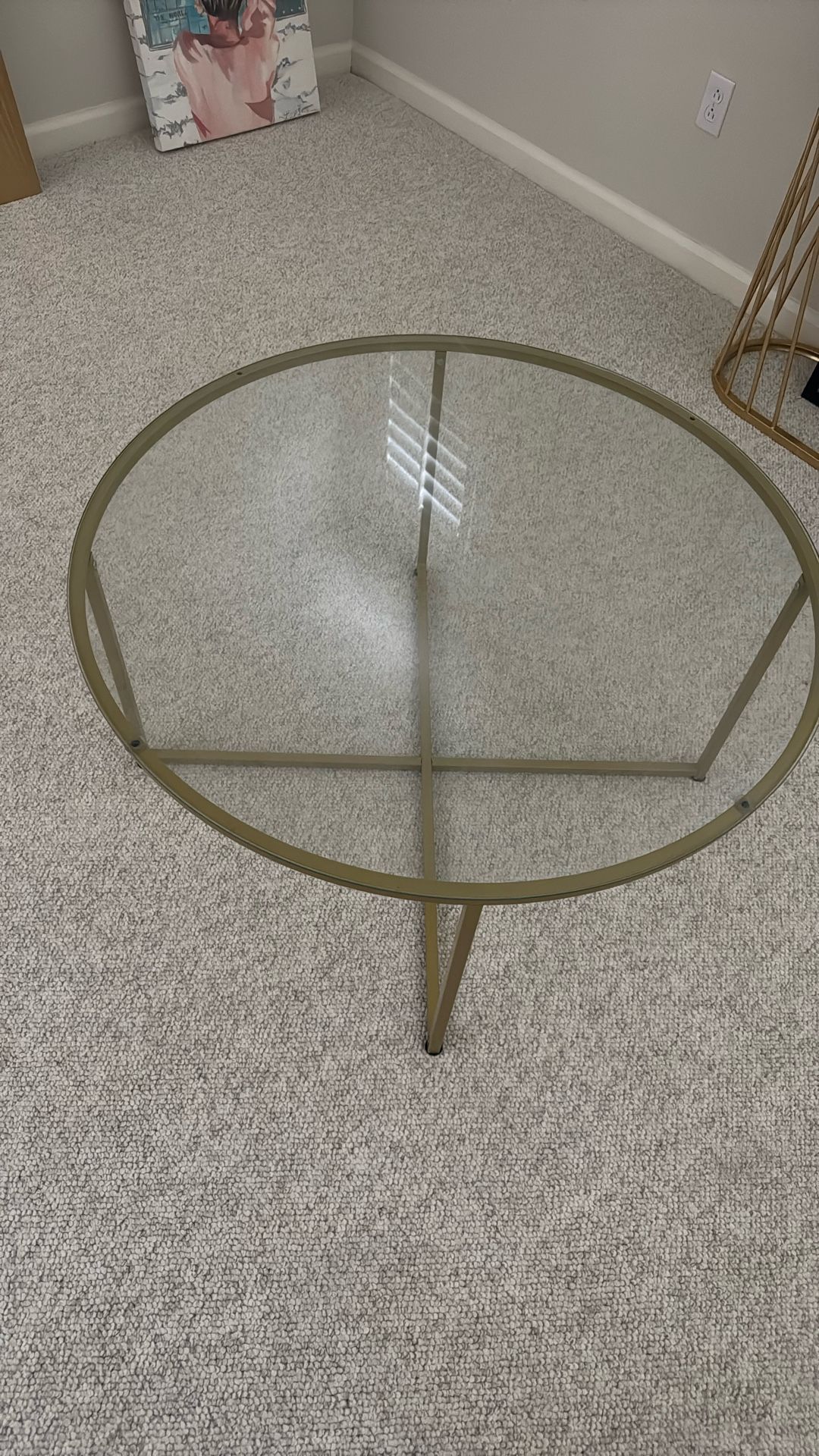 Gold And Glass Coffee Table