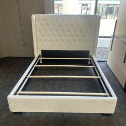 Cream Upholstered Queen Bed Frame (available In Other Sizes) 