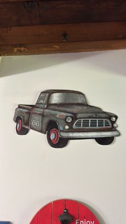 Vintage metal truck wall