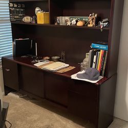 Cherry Desk and 2 piece Credenza