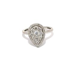 14k White Gold And Diamond Ring 