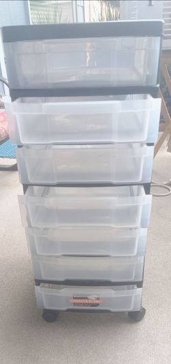 IRIS USA Plastic 7  Drawers Storage Organizer Rolling Cart, with Wheels