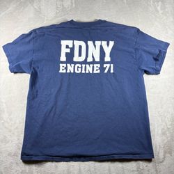 Vintage FDNY Engine 38 T Shirt Men’s Size XL Bronx Faded Blue NY NYC Rare #7A