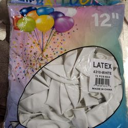 12" Latex Balloons 72 Pcs New