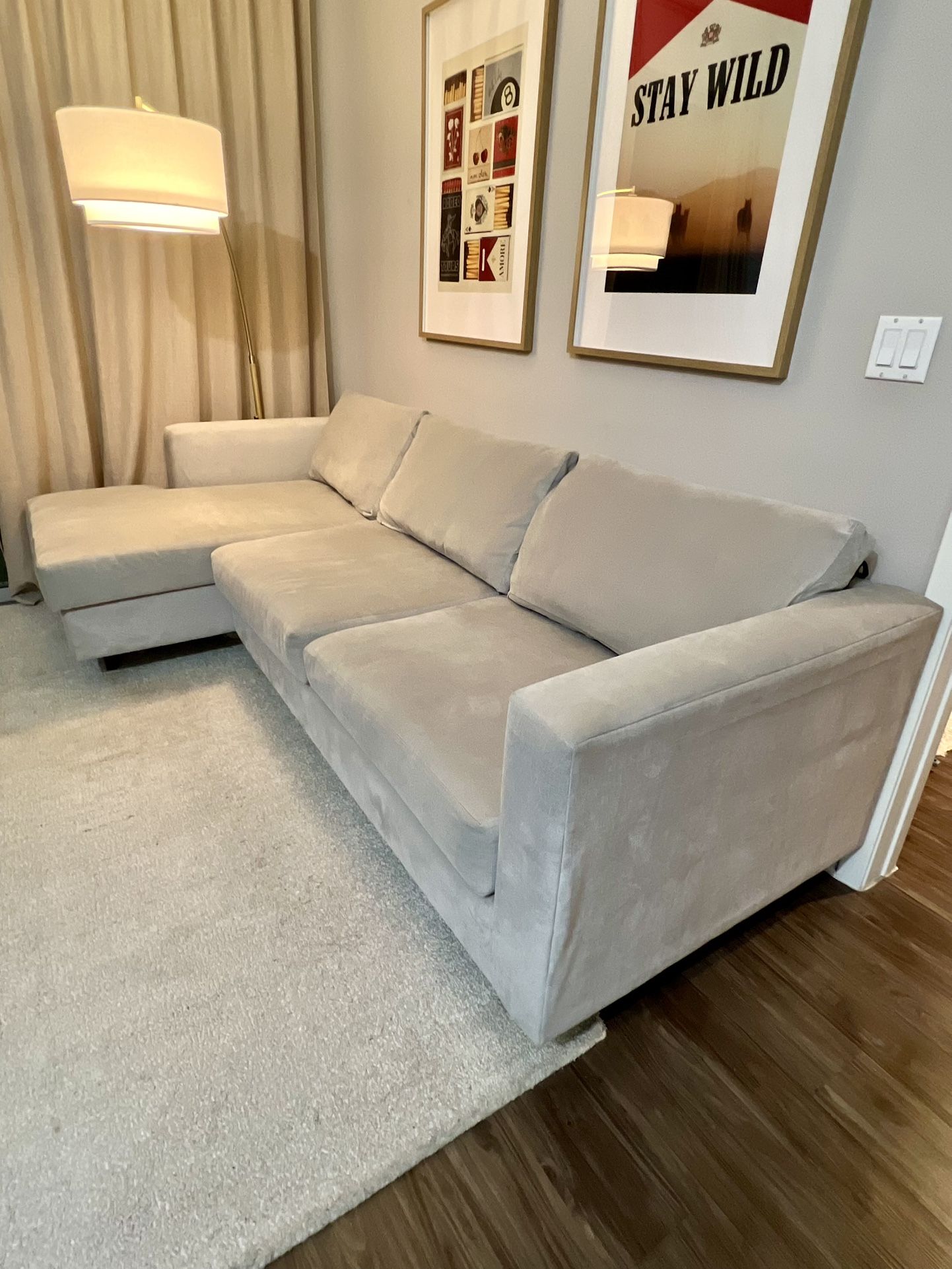 Left L Shape Couch - Light Grey - Great Condition!