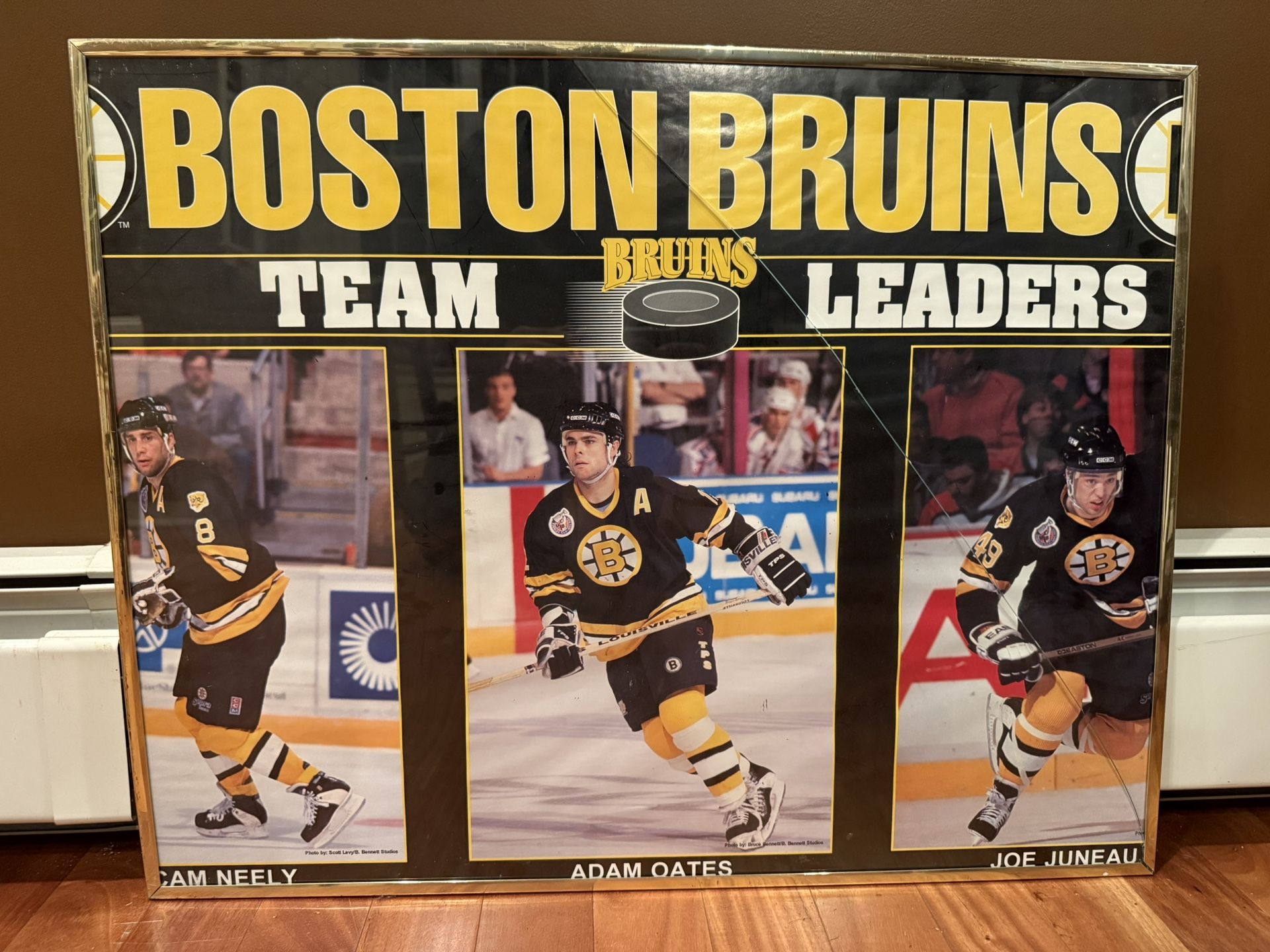 Boston Bruins team leader poster Large vintage Neely, Oates , Juneau