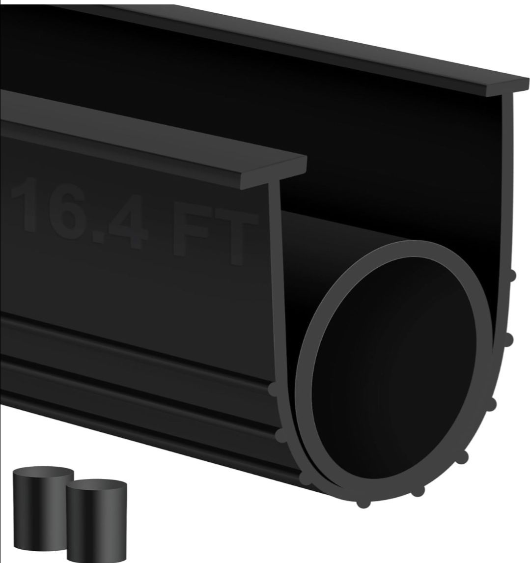 Garage Door Bottom Seals Rubber 16.4FT Weather Stripping Weatherproof Seal Replacement Strip Kit