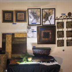 Home Decor. Framed Wall Art , Metal/Glass Vases