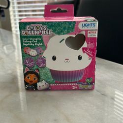 Lights By Night Night Light Color-Changing Table Lamp Gabby's Dollhouse, Cakey Cat, Squishy, Color Changing, USB Powered, Battery Option, Children's B