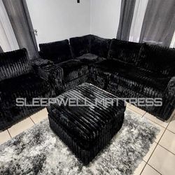 New Black Sectional 
