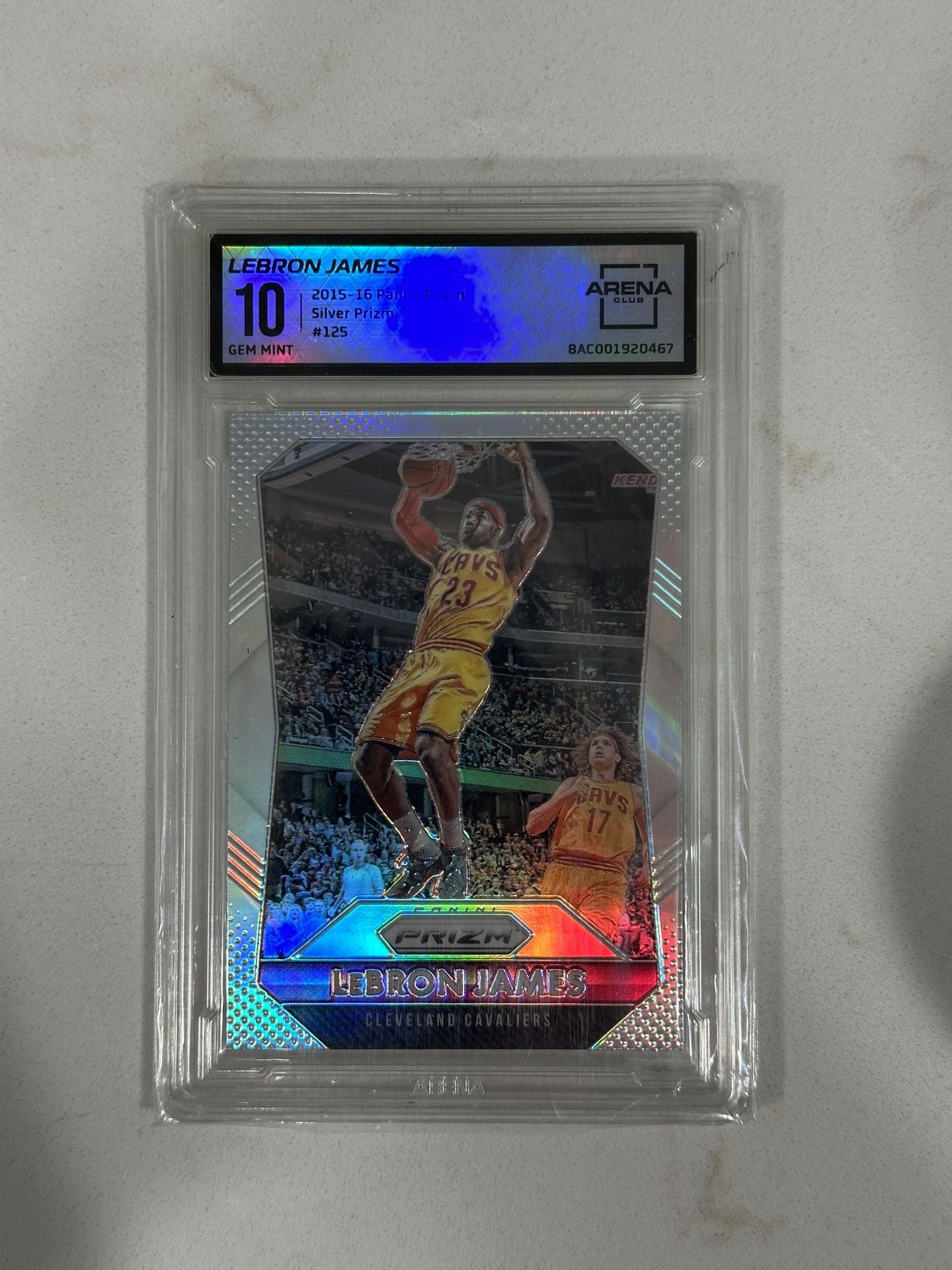 🔥 2015 PANINI PRIZM LEBRON JAMES #125 SILVER PRIZM ARENA CLUB GEM MINT 10 🔥
