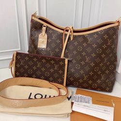 LOUIS VUITTON LV Carryall MM Classic Old Flower Coated Canvas and Cowhide(p256)78