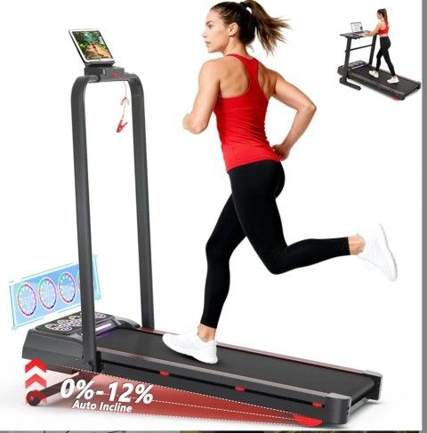 Walking Pad Treadmill with Incline and Handle Bar