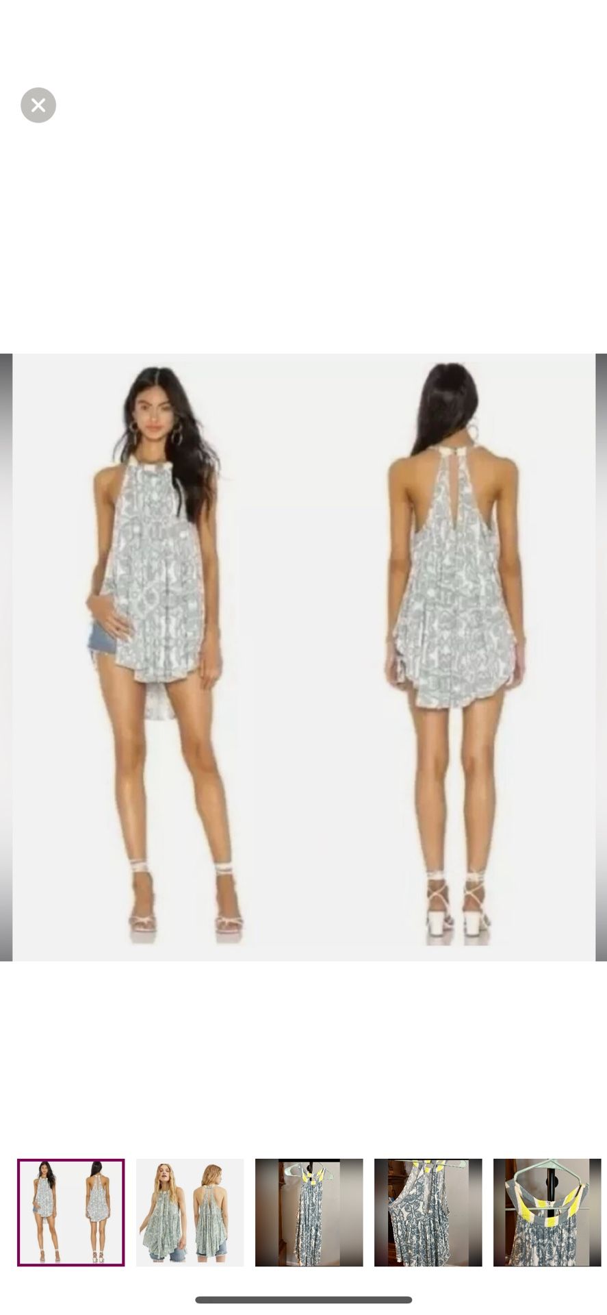 Free People Mimi Linen Sleeveless Tunic Size Large