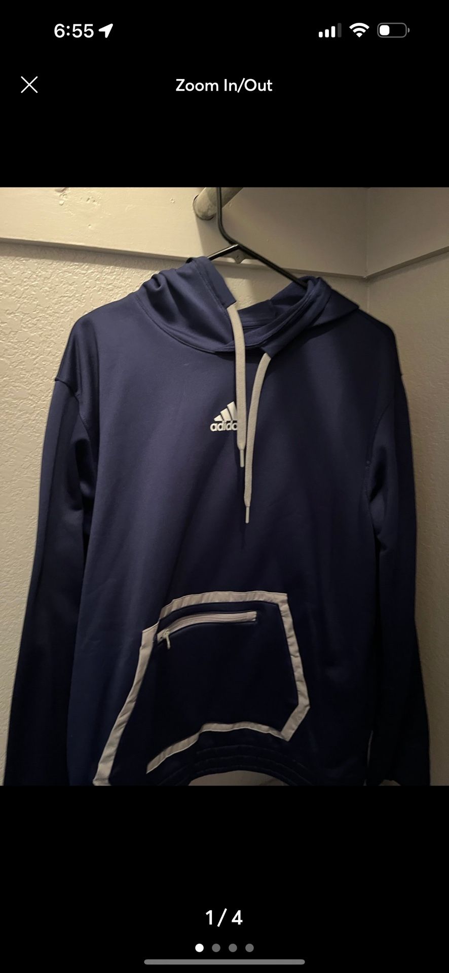 navy blue adidas hoodie