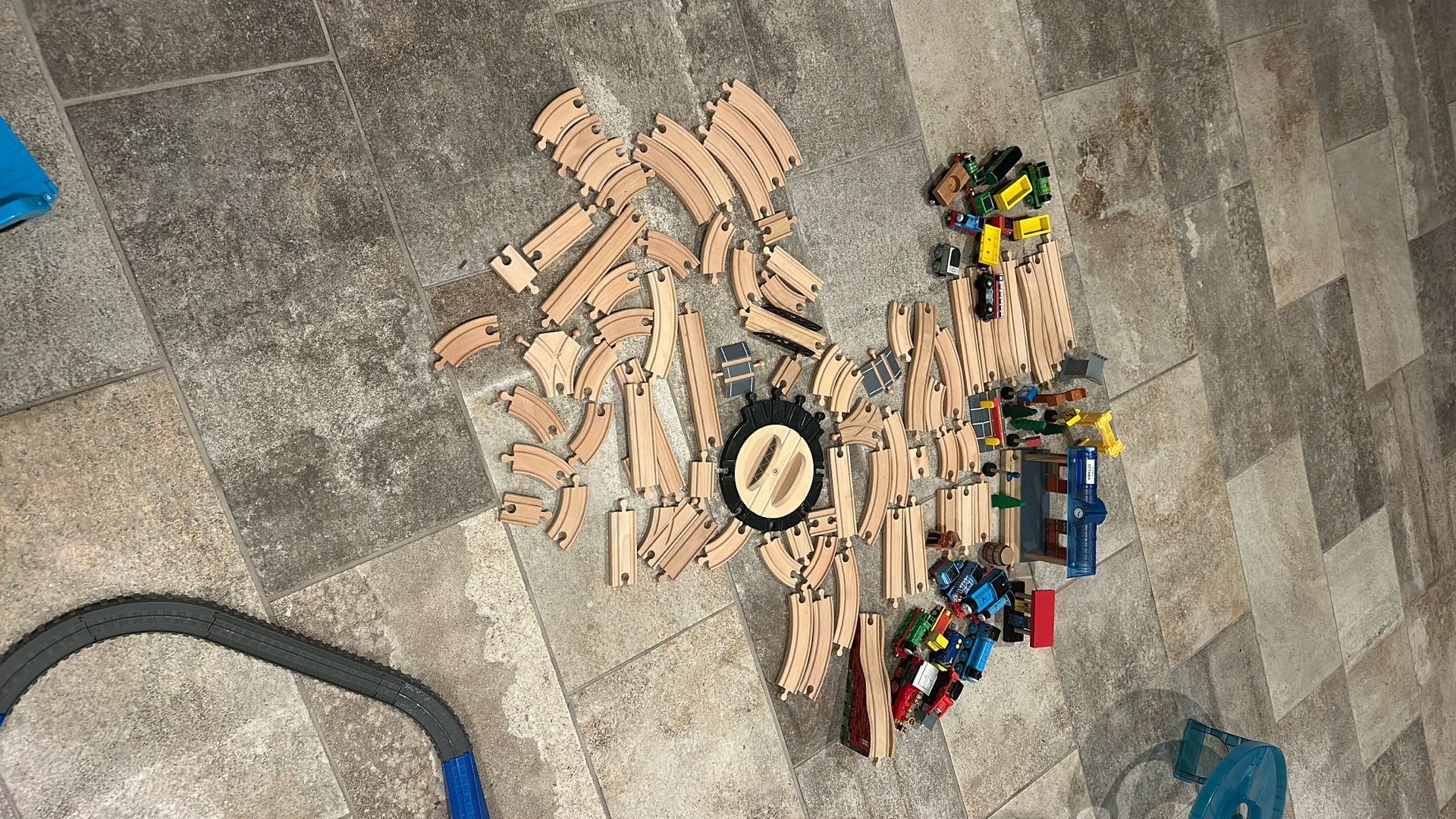 Wooden Train Set With Thomas Brand Trains