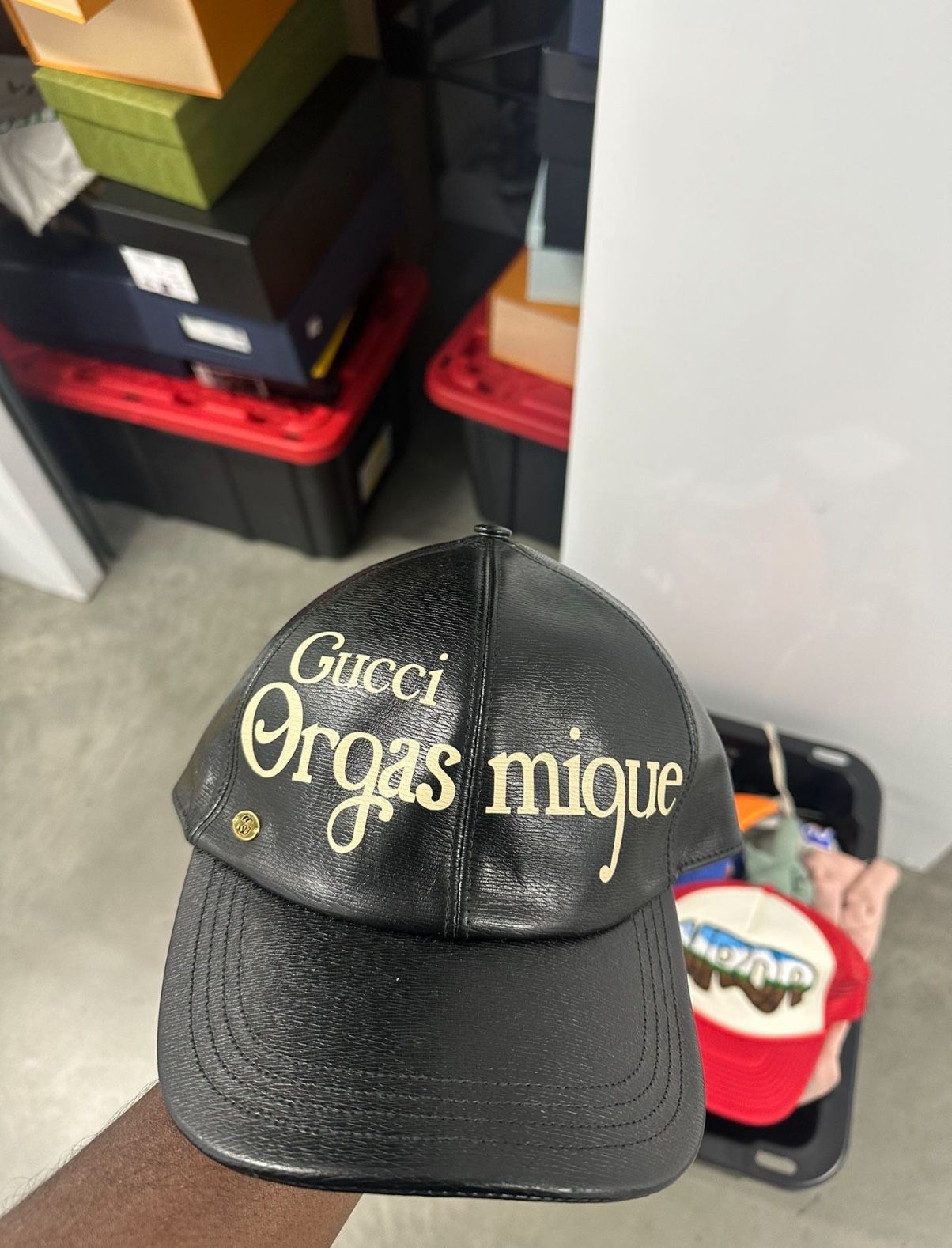 Gucci Orgasmique Leather Hat
