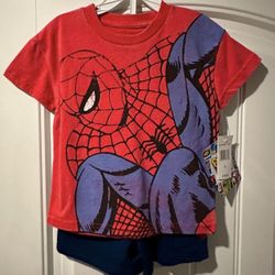 New Marvel Comics Spider-Man 2 Piece Short Set