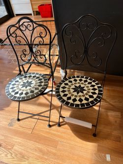 Set of  2 Mosaic Chairs for Patio