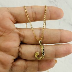 10k Necklace And Pendant Initial J - Baby - Cadena Y Dije Inicial  De Bebe 