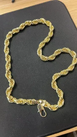 14k stamped gold rope chain 12mm thickness