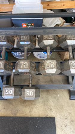 Dumbbells pairs of 70, 80, 90lb (480 lbs) $450