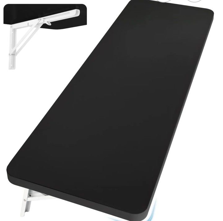 FOLDING COMPUTER DESK SMALL- MOUNTED ON A WALL AND FOLDS AWAY WHEN NOT IN USE DIMENSIONS 19.7"D X 47.2"W  