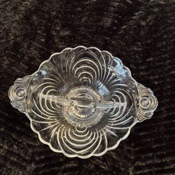 Vintage Glass Divided  Candy/ Nut Bowl 