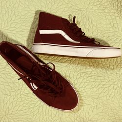 Burgundy Vans Men’s 10.5 High Top Like New