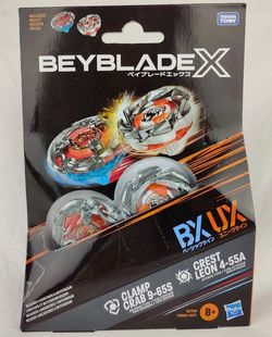 Beyblade X Hasbro Clamp Crab 9-65S & Crest Leon 4-55A Dual Pack Brand New Sealed