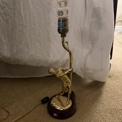 Vintage Brass Golfer Table Lamp