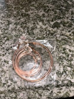 Gold Ring Earrings Multiple Sizes 